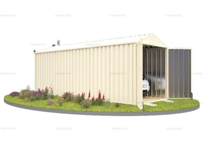 Хозблок SKOGGY секционный с двускатной крышей 6 х 2 м, слоновая кость Хозблок SKOGGY секционный с двускатной крышей 6 х 2 м, слоновая кость