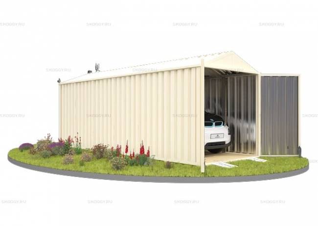 Хозблок SKOGGY секционный с двускатной крышей 6 х 2 м, слоновая кость Хозблок SKOGGY секционный с двускатной крышей 6 х 2 м, слоновая кость