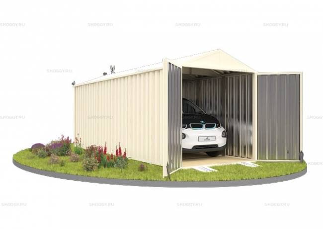 Хозблок SKOGGY секционный с двускатной крышей 6 х 2 м, слоновая кость Хозблок SKOGGY секционный с двускатной крышей 6 х 2 м, слоновая кость