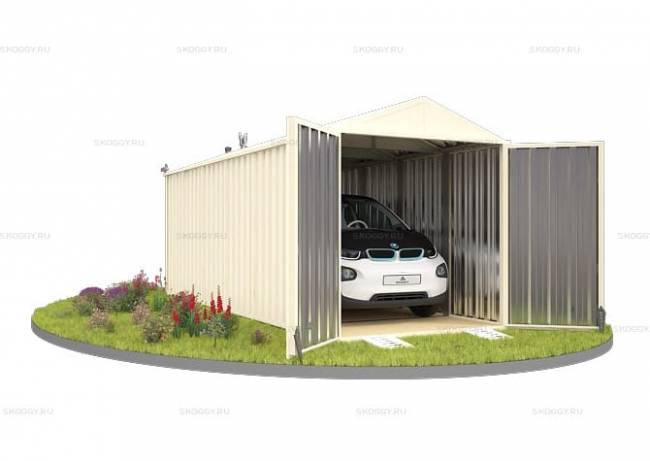 Хозблок SKOGGY секционный с двускатной крышей 6 х 2 м, слоновая кость Хозблок SKOGGY секционный с двускатной крышей 6 х 2 м, слоновая кость