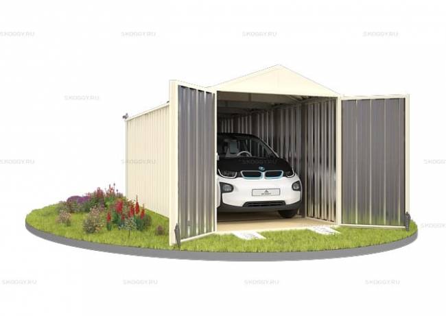 Хозблок SKOGGY секционный с двускатной крышей 6 х 2 м, слоновая кость Хозблок SKOGGY секционный с двускатной крышей 6 х 2 м, слоновая кость