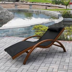 Шезлонг-лежак из сибирской лиственницы Мальта AFM-503 Black