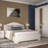 Кровать 1600 Ливерпуль с основанием и двумя тумбами цвет ясень ваниль/белый