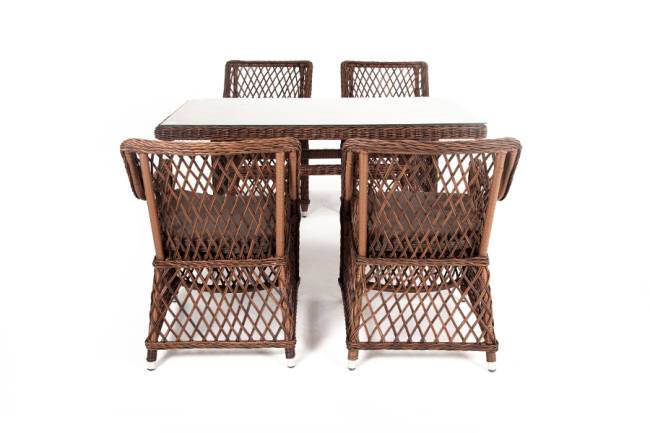 "Латте" плетеный стол из искусственного ротанга 140х80см, цвет коричневый "Латте" плетеный стол из искусственного ротанга 140х80см, цвет коричневый