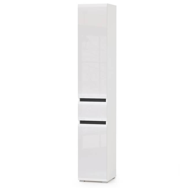 Стенка в гостиную Сидней № 21 цвет белый/чёрный/фасады МДФ белый глянец