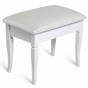 Банкетка Ретро М с ящиком белый, ткань экокожа белый