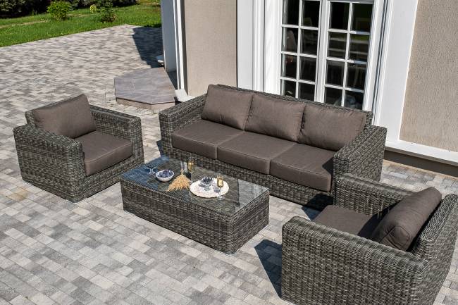 "Боно" лаунж-зона из искусственного ротанга, цвет графит "Боно" лаунж-зона из искусственного ротанга, цвет графит