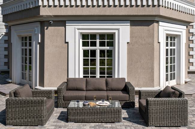 "Боно" лаунж-зона из искусственного ротанга, цвет графит "Боно" лаунж-зона из искусственного ротанга, цвет графит