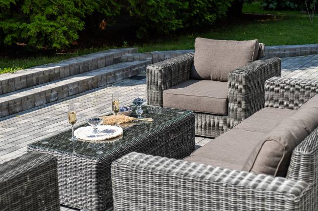 "Боно" лаунж-зона из искусственного ротанга, цвет графит "Боно" лаунж-зона из искусственного ротанга, цвет графит