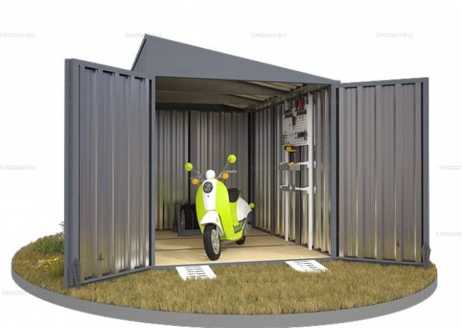 Хозблок SKOGGY секционный с односкатной крышей 3 х 2 м, брутальный серый