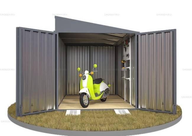 Хозблок SKOGGY секционный с односкатной крышей 3 х 2 м, брутальный серый