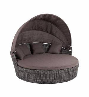 "Стильяно" плетеная кровать круглая, цвет графит "Стильяно" плетеная кровать круглая, цвет графит