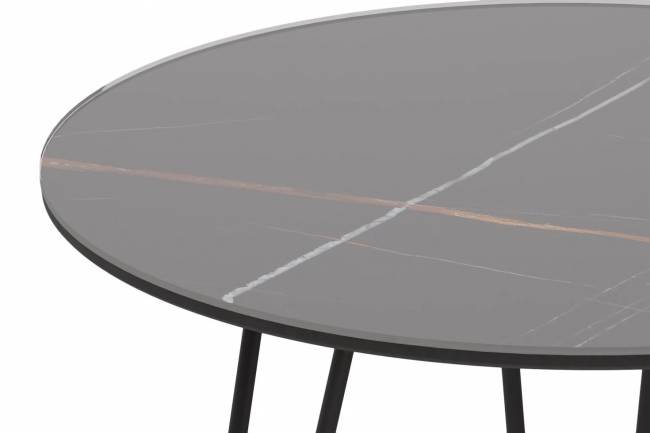 Стол журнальный "РИД Glass 430", сахара нуар/черный матовый