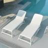 Шезлонг-лежак пластиковый Atlantico белый 1720-2040х700х350 мм