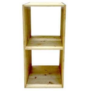 Стеллаж Куб 2 сосна, бесцветный лак P&H