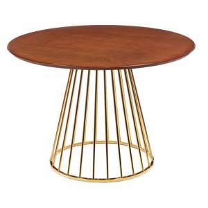 Стол Liverpool 110см шпон орех, золотистые ножки