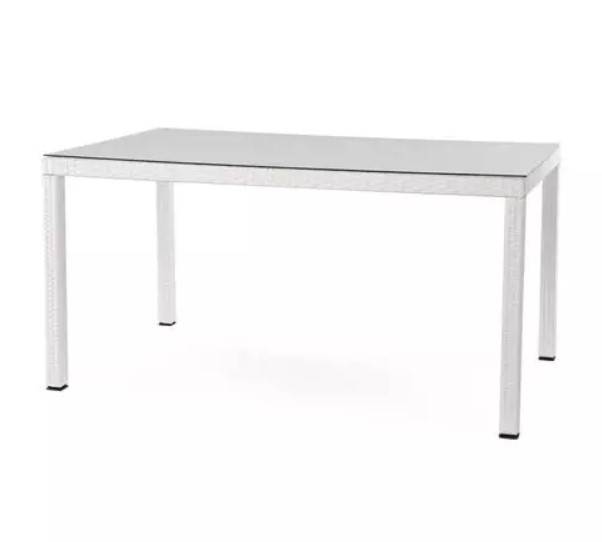 Стол садовый плетеный из искусственного ротанга MILANO 150 см белый