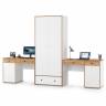 Два письменных стола и шкаф Вуди цвет белый премиум/дуб крафт золотой