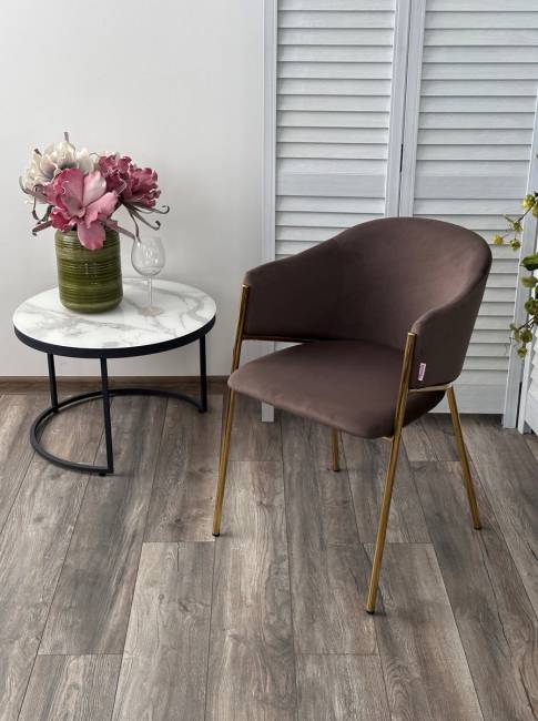 Стул DILL MOMO-05 тауп, велюр "беспальчиковый"/ золотой каркас М-City