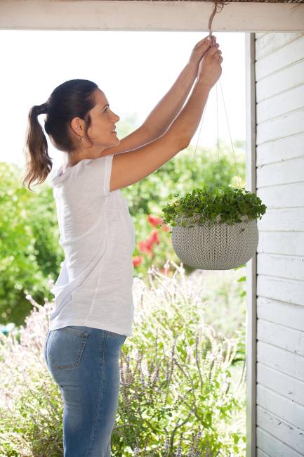 Кашпо Cozies S подвесное серый Кашпо Cozies S подвесное серый