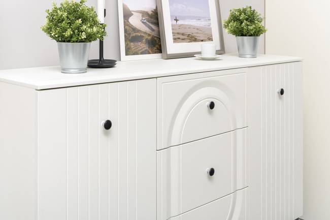 Большая стенка в гостиную Валенсия № 108 цвет белый шагрень