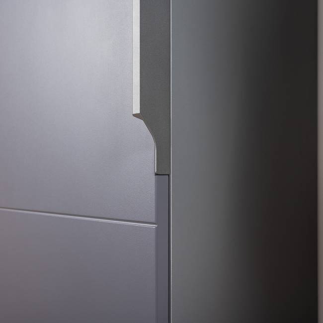 Шкаф для одежды и шкаф-пенал Октава цвет серый графит/дуб крафт золотой/зеркало