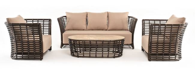 "Валенсия" лаунж-зона из искусственного ротанга, цвет бронзовый "Валенсия" лаунж-зона из искусственного ротанга, цвет бронзовый