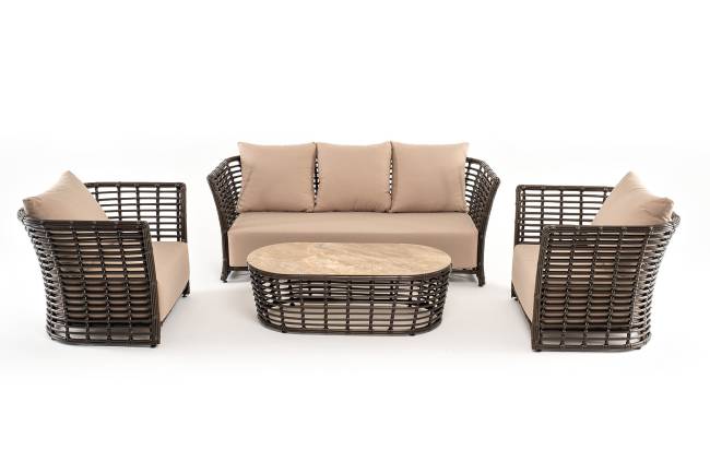 "Валенсия" лаунж-зона из искусственного ротанга, цвет бронзовый "Валенсия" лаунж-зона из искусственного ротанга, цвет бронзовый