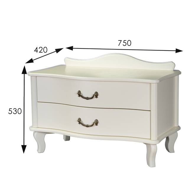 Тумбочка Джульетта широкая 2 ящика дуб шампань Л Тумбочка Джульетта широкая 2 ящика дуб шампань Л