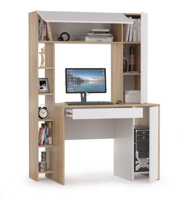 Стол компьютерный Комфорт 12.71 цвет дуб сонома/белый
