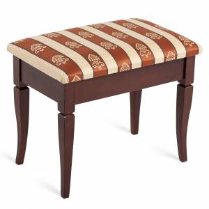 Банкетка Ретро М с ящиком средне-коричневый, ткань полоса коричн.