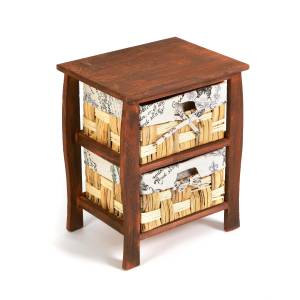 Тумба с 2 ящиками Secret De Maison BEL 2 ( mod. PE-10 ) дерево павловния, мдф, 39x30x46.5см, Brown (коричневый) ткань №HX21 Brown (коричневый) ткань №HX21 дерево павловния, мдф