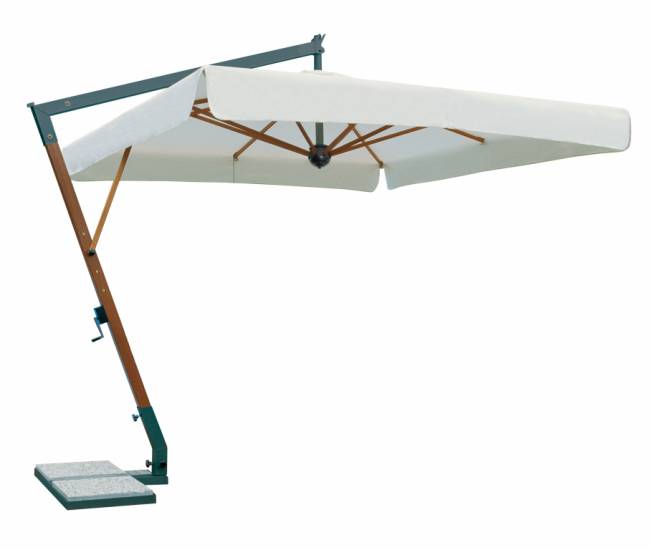 Зонт профессиональный 2х3 м Torino Braccio имитация ироко, слоновая кость 2000х3000 мм