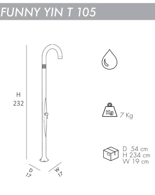 Душ уличный Funny Yin T 105 антрацит 170х170х2320 мм