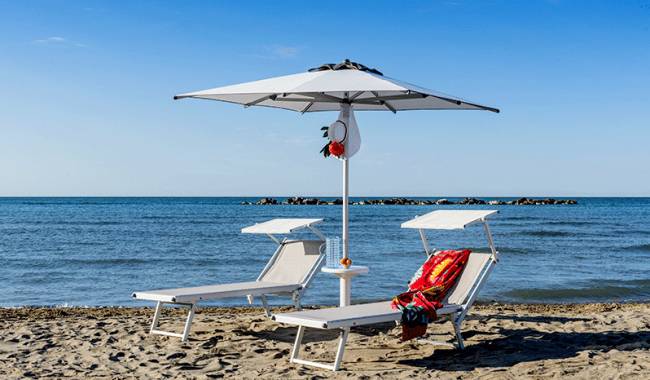 Столик для зонтов с опорой Table белый Ø400х1200 мм