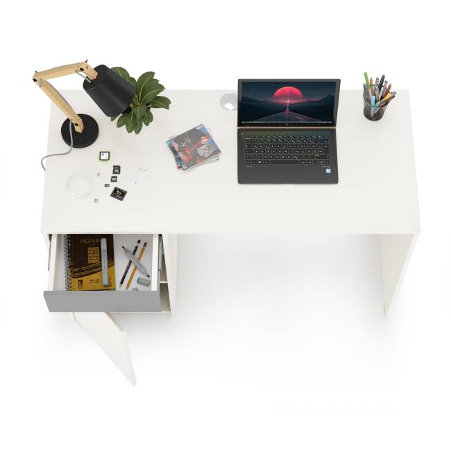 Стол для молодёжной Торонто 12.149 цвет белый шагрень/стальной Стол для молодёжной Торонто 12.149 цвет белый шагрень/стальной