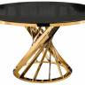 Стол стеклянный Twist gold / black
