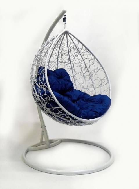 Подвесне кресло "Капля ротанг" белое