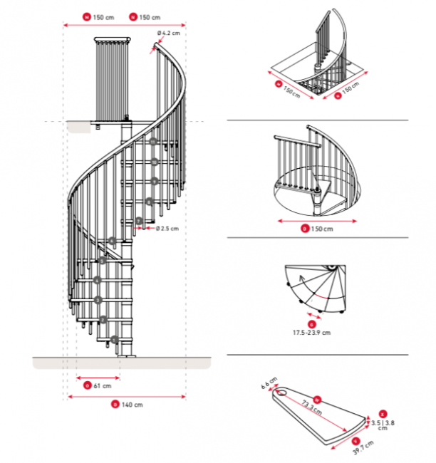 Винтовая лестница Montreal STYLE d140 Винтовая лестница Montreal STYLE d140