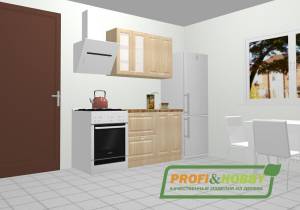 Кухня 1.2 х 2.14 м, массив сосны, без покраски Кухня 1.2 х 2.14 м, массив сосны, без покраски