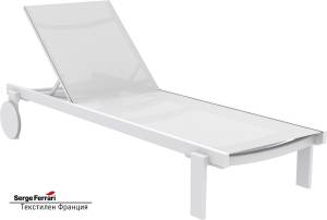 Шезлонг-лежак металлический Casablanca белый 1900х740х310 мм