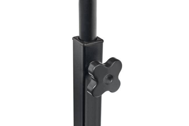 Стол многофункциональный на колесах, 60x40 см, «РОЛЛ», 2 ножки, регул.высота, мдф, металл, тёмн. дерево, черный