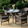 "Сицилия" обеденная группа плетеная, цвет коричневый