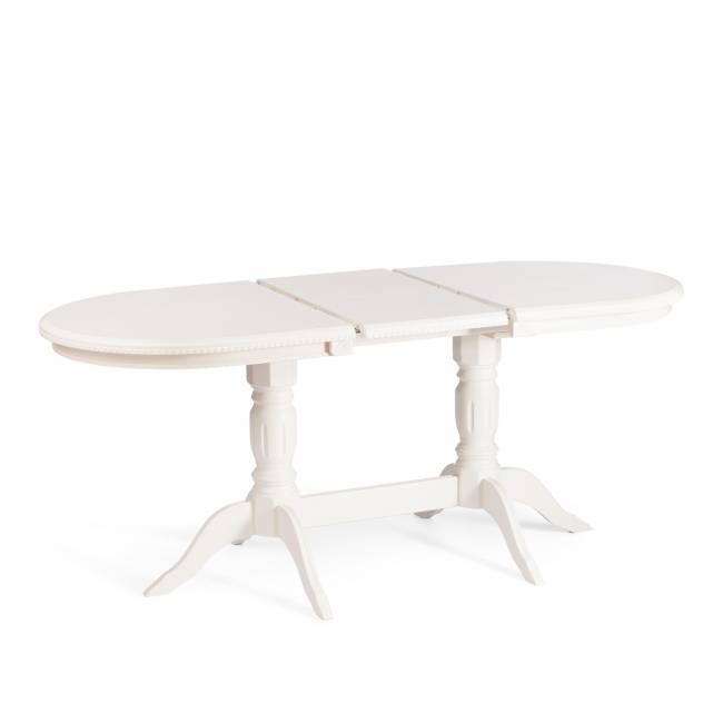 Стол COPPOLA бук, мдф, 140+40x80x77см, Ivory white Ivory white бук, мдф