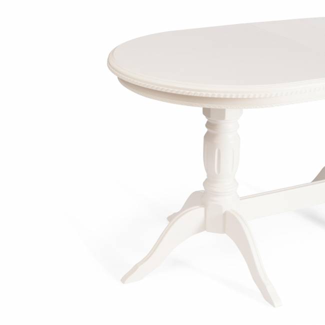 Стол COPPOLA бук, мдф, 140+40x80x77см, Ivory white Ivory white бук, мдф