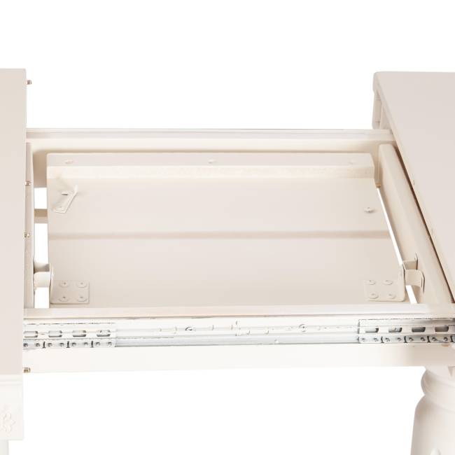 Стол COPPOLA бук, мдф, 140+40x80x77см, Ivory white Ivory white бук, мдф