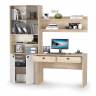 Рабочий стол с полкой и шкафом Бостон цвет дуб эндгрейн элегантный/фасады МДФ милк рикамо софт Рабочий стол с полкой и шкафом Бостон цвет дуб эндгрейн элегантный/фасады МДФ милк рикамо софт