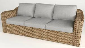 Диван 3-х местный "Премьер", из искусственного ротанга, Песочный, серый Диван 3-х местный "Премьер", из искусственного ротанга, Песочный, серый