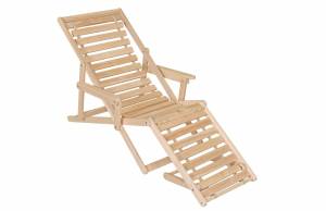 Шезлонг с подлокотниками Чивас, Натуральное дерево