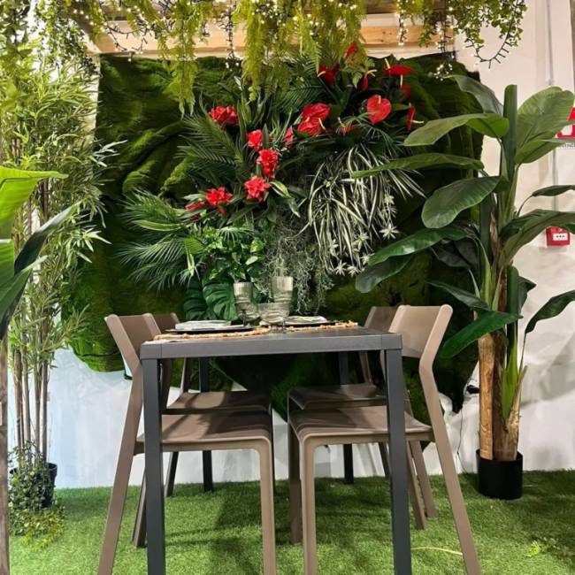 Стол пластиковый обеденный Cube 140x80 антрацит 1400х800х755 мм